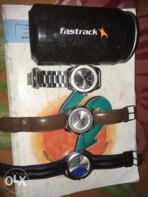 Set of two fastrack watch and one device watch