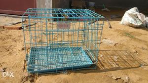 Small Blue Folding Dog Crate
