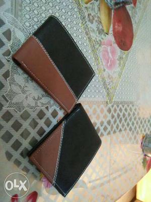 Two Black-and-brown Leather Bifold Wallets