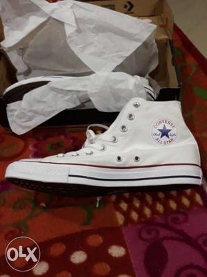 White Converse All Star High-tops New 10 number