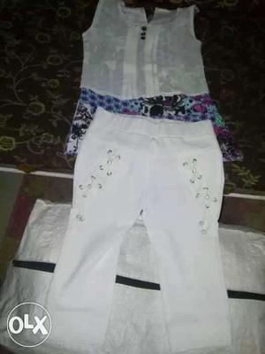 White Floral Dress Pants