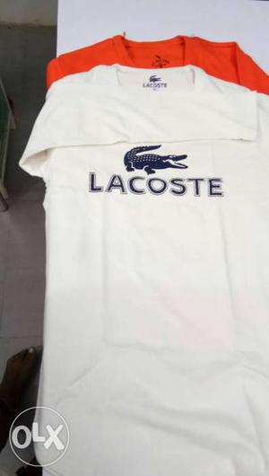 White Lacoste Crew-neck T-shirt