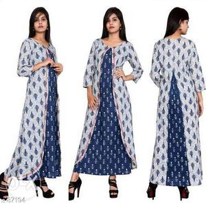 Women's Blue And White Maxi Dress