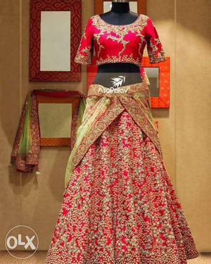 Women's Red And Gray Floral Churidar Kameez