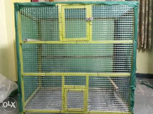 Yellow And Gray Pet Cage