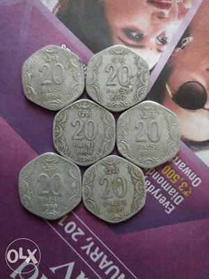  India 20 paisa (6 pieces)