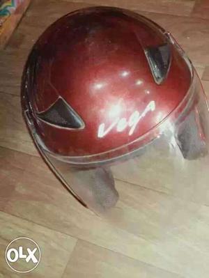 Red And White Vega Half Helmet