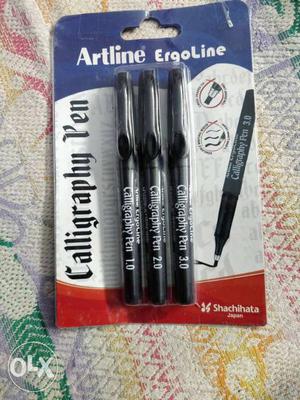 Three Black Artline Calligraphy Pen Pack