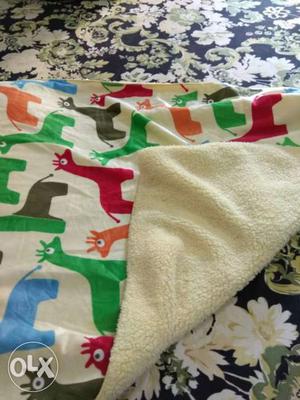 Beige And Multicolored Giraffe Print Textile