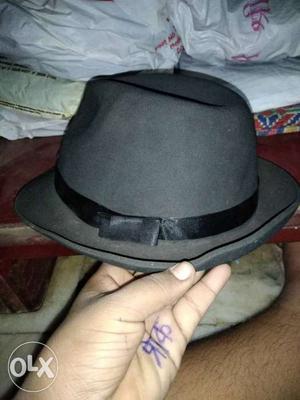 Black And Gray Fedora Hat
