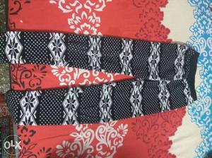 Black, White, And Red Fair-isle Pants