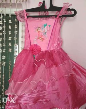 Disney princes girls Pink Gown with detachable wings 6-8