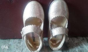 Gold Shimmery Mary Jane Shoes for 2 years baby girl