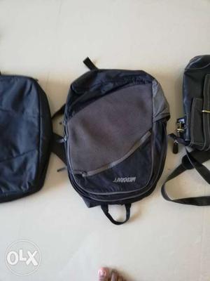 Gray And Black Mergent Backpack