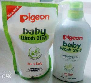 Negotiable:Pigeon baby wash 2 in one with refill pack,baby