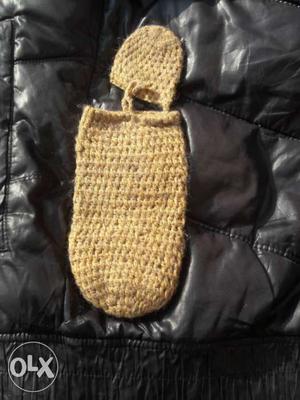 New Brown crochet woolen baby milk bottle cover