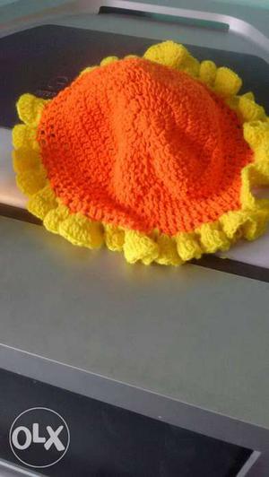 Orange And Yellow Knitted Textile