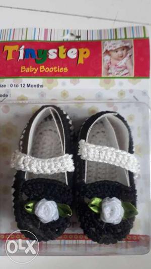 Pair Of Toddlers Tinystep Black-and-white Knitted Flats Pack