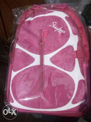 Pink And White Shaybags Backpack