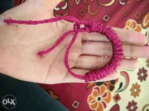 Pink Knit Bracelet
