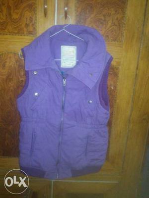 Purple Zip-up Bubble Vest