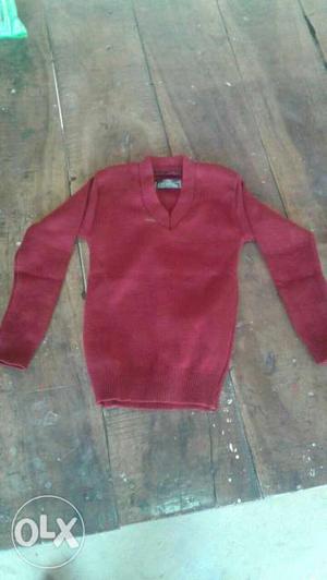 Toddler's Red V-neck Sweatshirt