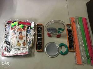 Variety of stickers, 11 keychains of laughing