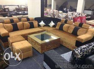 White And Brown sofa set