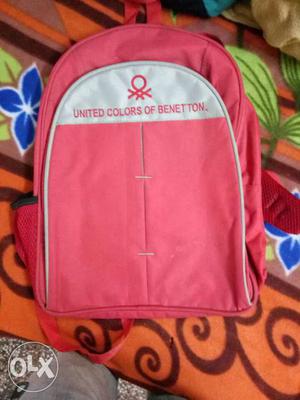 White And Pink United Colors Of Benetton Backpack