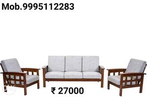 5 Seater wooden sofa Mahogany wood EMI option