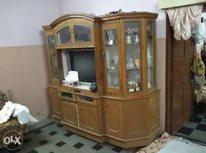 A king size show case for TV and antique items..