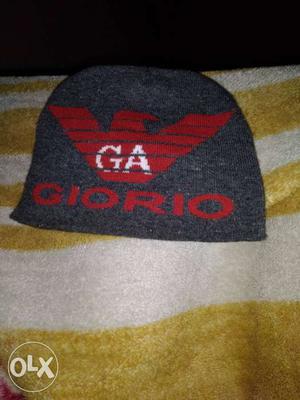 Black And Red Giorgio Armani Knit Hat