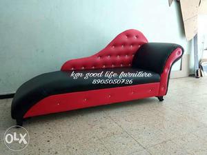 Black And Red Leather Lounge Chair