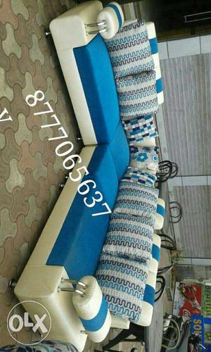 Blue And White Stripe Sofa
