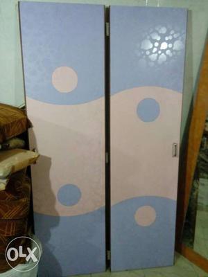Blue And White Wooden Divider