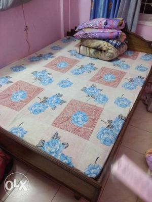 Brown And Blue Floral Bedspread