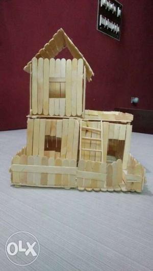 Brown Popsicle House Miniature