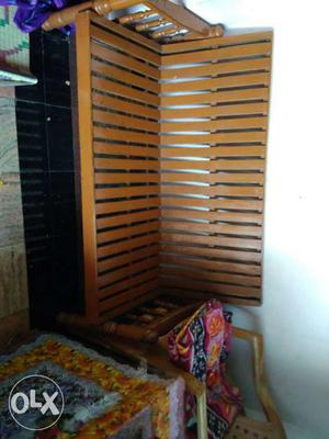 Brown Wooden Louver Door Cabinet