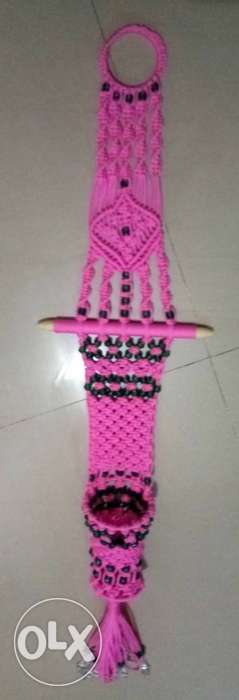 Crochet Black And Pink Wind Chime