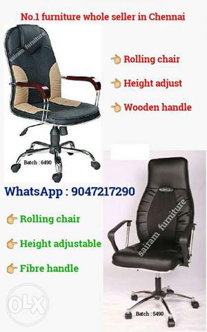 Executive rolling chair height adjustable