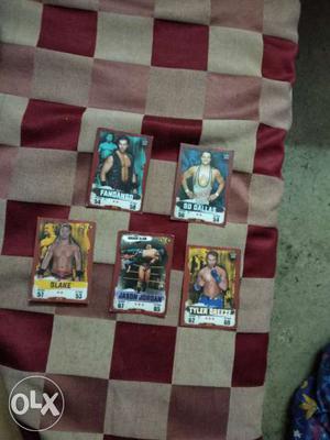 Five WWE Player Playing Cards