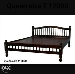Full black mat polished Queen size cot Monthly instalment