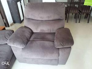 Gray Fabric Recliner Sofa Chair