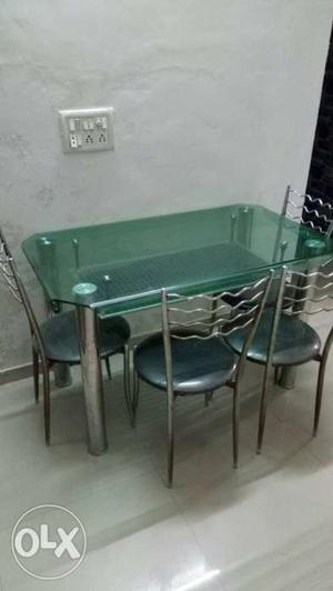 Green And White Patio Table Set