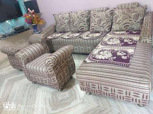 " L " Shape sofa set with two chairs