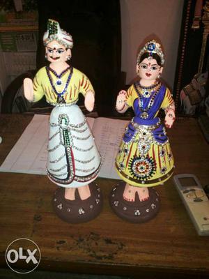 Man And Woman In Traditional Dresses Ceramic Figurines
