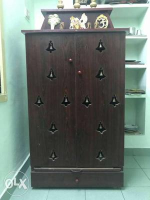 Portable Wooden almirah for Pooja Room.