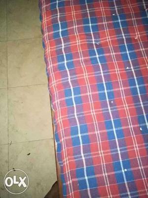 Red And Blue Plaid 2piece bed mattress.