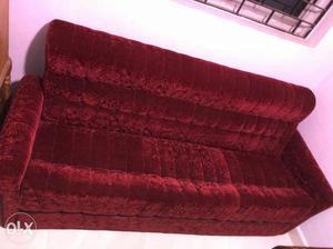 Red Sofa 4 seat. New upholstery done.