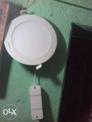 Round White Plastic Corded Electronic Device